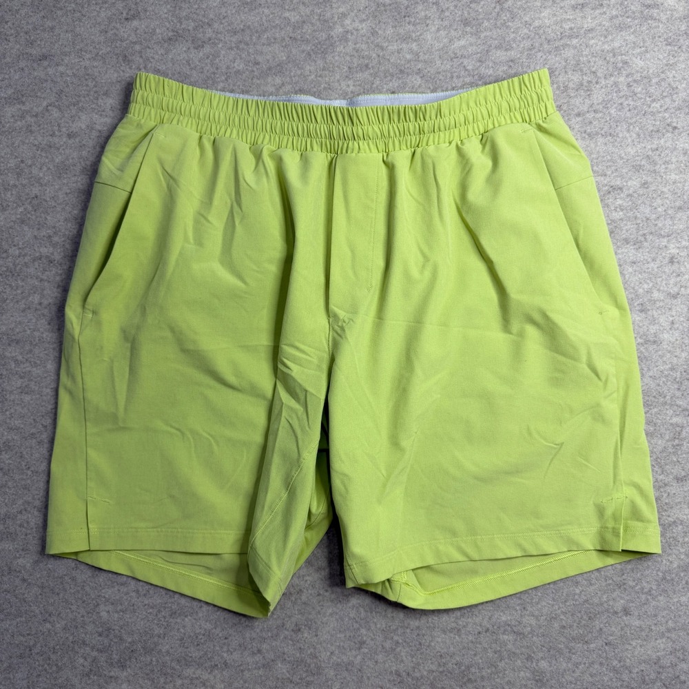 Lululemon Pool Short 7" Mens Large Faded Zap Lime Green Swim Trunks MS0220-0922